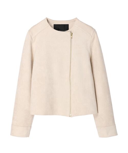 YECCA VECCA(イェッカヴェッカ)の「フェイクスエードライダースジャケット(ライダースジャケット・レディース・ライトベージュ/ダークベージュ・FREE)」の21枚目の写真