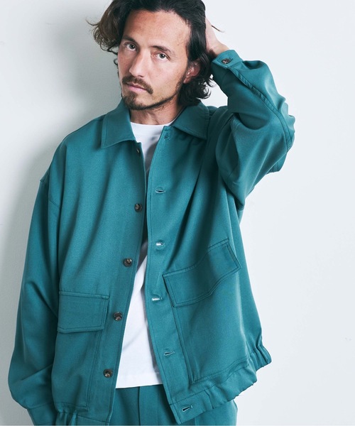 THE TWENTYSEVEN(ザ トゥエンティーセブン)の「The TWENTYSEVEN:PE STRETCH GATHER BOTTOM BLOUSON ポリストレッチ ギャザー ボトムブルゾン(ブルゾン・メンズ・ブラック/グリーン/グレイッシュベージュ・M/L)」の1枚目の写真