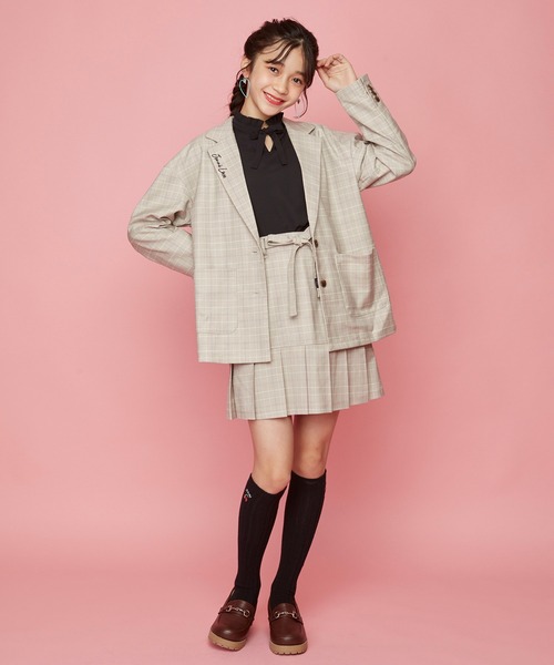 JENNI love（ジェニィラブ）の「2wayルーズチェリーハイソックス（ソックス/靴下・キッズ・オフホワイト/ブラック/ラベンダー・19-21cm/22-24cm）」の8枚目の写真