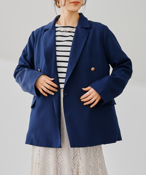 prose verse（プロズヴェール）の「金ボタンテーラードジャケット（テーラードジャケット・レディース・ベージュ/ネイビー・FREE）」の2枚目の写真