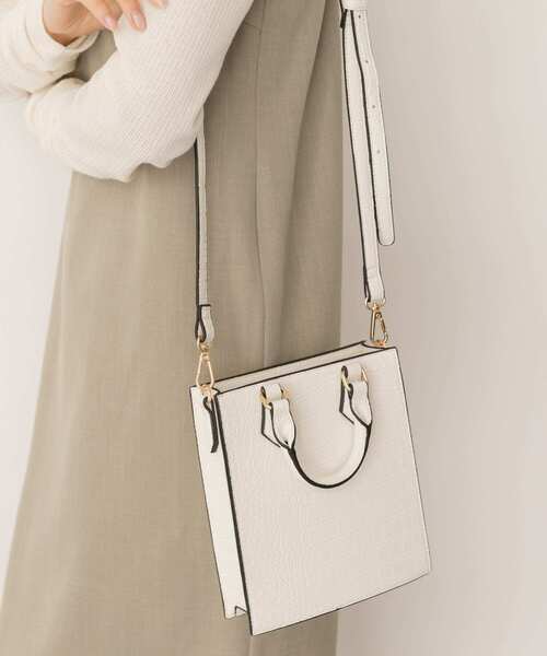 RODE SKO(ロデスコ)の「型押しミニトートバッグ(トートバッグ・レディース・ホワイト/グリーン・ONE)」の5枚目の写真