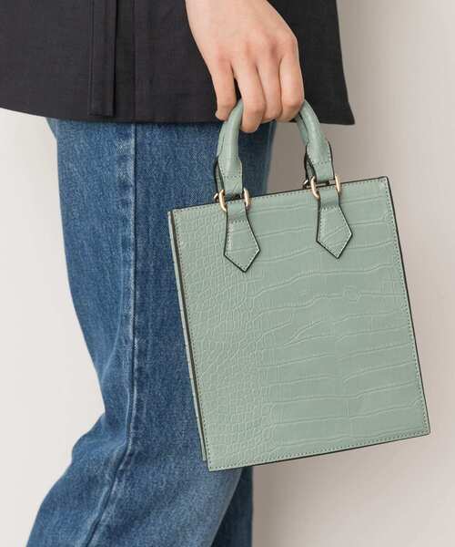 RODE SKO(ロデスコ)の「型押しミニトートバッグ(トートバッグ・レディース・ホワイト/グリーン・ONE)」の12枚目の写真