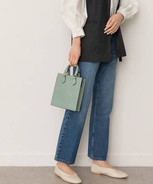 RODE SKO(ロデスコ)の「型押しミニトートバッグ(トートバッグ・レディース・ホワイト/グリーン・ONE)」の8枚目の写真