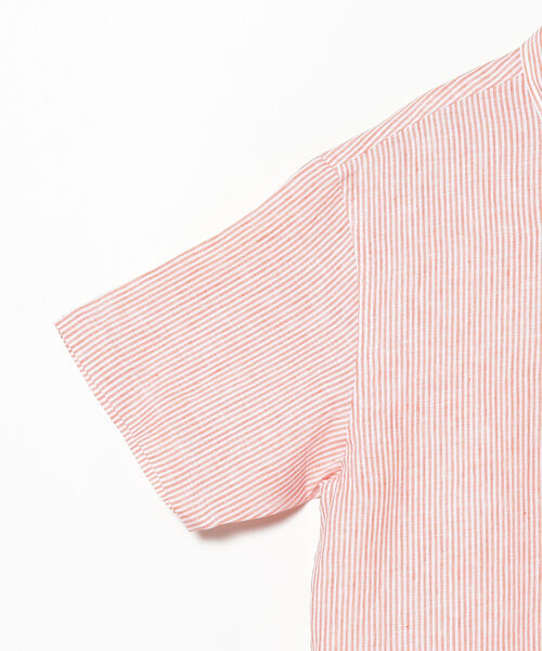 BROOKS BROTHERS（ブルックスブラザーズ）の「Brooks Brothers × BEAMS F / 別注 リネンストライプ プルオーバー ボタンダウン ショートスリーブシャツ（シャツ/ブラウス・メンズ・ネイビー/オレンジ/ケリー・SMALL/MEDIUM）」の5枚目の写真