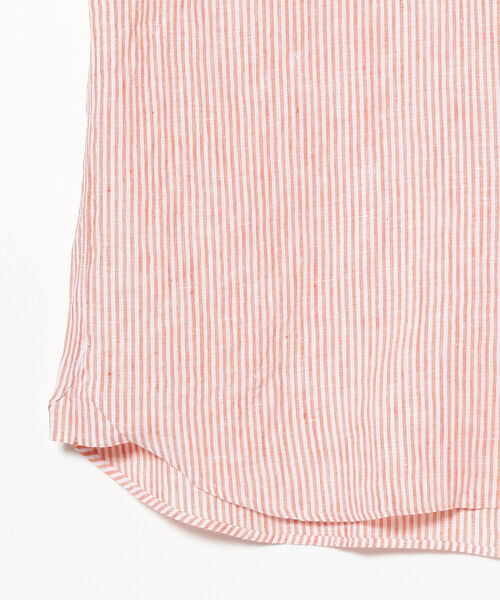 BROOKS BROTHERS（ブルックスブラザーズ）の「Brooks Brothers × BEAMS F / 別注 リネンストライプ プルオーバー ボタンダウン ショートスリーブシャツ（シャツ/ブラウス・メンズ・ネイビー/オレンジ/ケリー・SMALL/MEDIUM）」の6枚目の写真