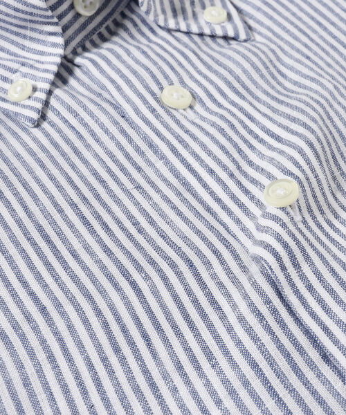 BROOKS BROTHERS（ブルックスブラザーズ）の「Brooks Brothers × BEAMS F / 別注 リネンストライプ プルオーバー ボタンダウン ショートスリーブシャツ（シャツ/ブラウス・メンズ・ネイビー/オレンジ/ケリー・SMALL/MEDIUM）」の13枚目の写真