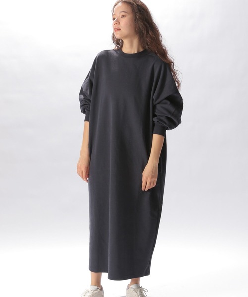 niko and...（ニコアンド）の「ヴィンテージライク袖ギャザーワンピース（ワンピース・レディース・ネイビー/イエロー/アイボリー・FREE）」の2枚目の写真