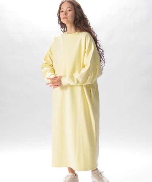 niko and...（ニコアンド）の「ヴィンテージライク袖ギャザーワンピース（ワンピース・レディース・ネイビー/イエロー/アイボリー・FREE）」の3枚目の写真