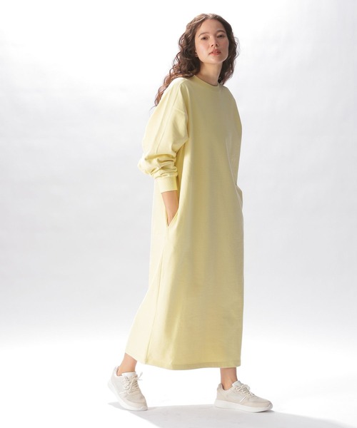 niko and...（ニコアンド）の「ヴィンテージライク袖ギャザーワンピース（ワンピース・レディース・ネイビー/イエロー/アイボリー・FREE）」の6枚目の写真