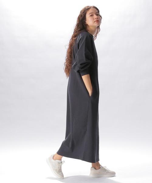 niko and...（ニコアンド）の「ヴィンテージライク袖ギャザーワンピース（ワンピース・レディース・ネイビー/イエロー/アイボリー・FREE）」の5枚目の写真