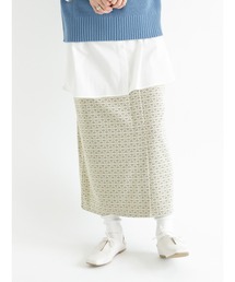 Lugnoncure | 幾何柄ラップ風スカート(スカート)