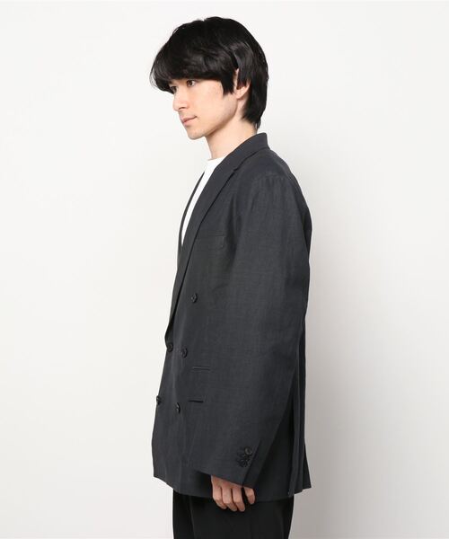 PORT BY ARK（ポートバイアーク）の「PORT BY ARK / ポートバイアーク：Double Breasted Jacket-Herringbone-：PO11-J002[COR]（テーラードジャケット・メンズ・ブラック・2/1）」の7枚目の写真