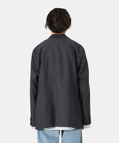 PORT BY ARK（ポートバイアーク）の「PORT BY ARK / ポートバイアーク：Double Breasted Jacket-Herringbone-：PO11-J002[COR]（テーラードジャケット・メンズ・ブラック・2/1）」の13枚目の写真