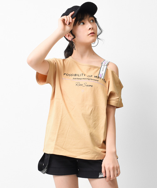 Rest&Recreation ワンショルダー Tシャツ 韓国ベージュ