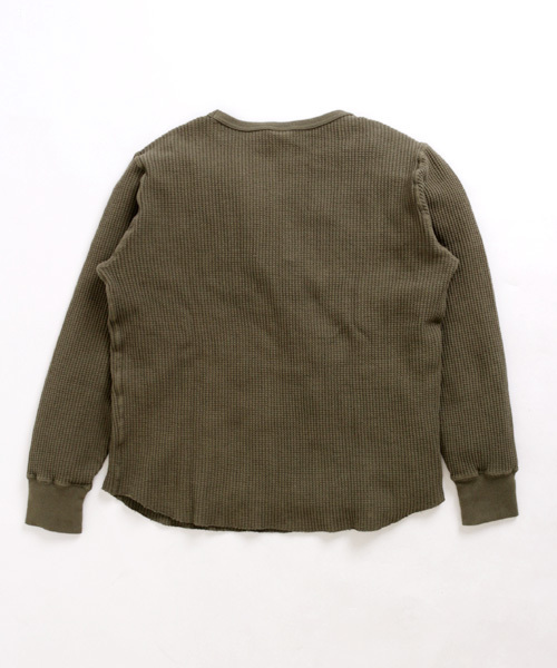 Denime(ドゥニーム)の「BIG WAFFLE CN LS/ビッグワッフルロンT(Tシャツ/カットソー・メンズ・オリーブ/ブラック/ホワイト・LARGE/MEDIUM/SMALL)」の17枚目の写真