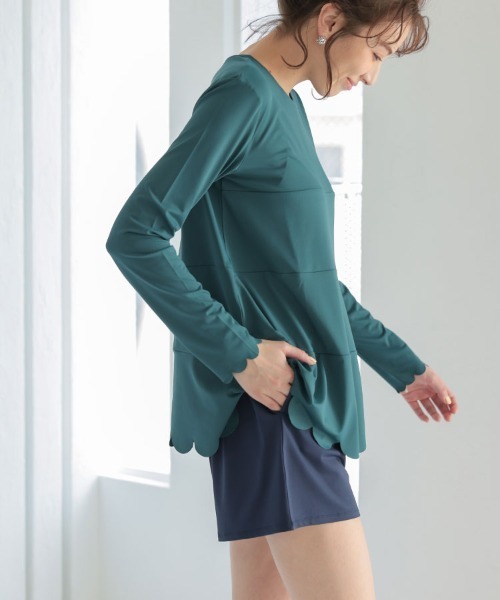 DONOBAN(ドノバン)の「ラッシュショートパンツ(ラッシュガード・レディース・ブラック/ネイビー/グリーン/チェック・FREE)」の6枚目の写真