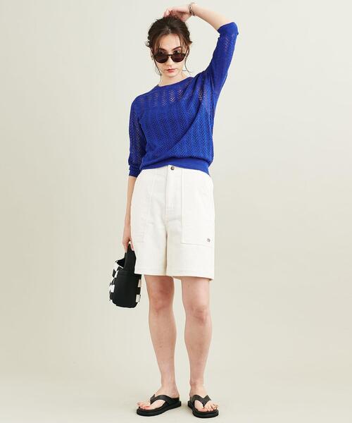 BEAUTY&YOUTH UNITED ARROWS(ビューティーアンドユースユナイテッドアローズ)の「【WEB限定】by ノルマンディリネン透かし編みプルオーバー(ニット/セーター・レディース・ピンク/オフホワイト/コバルトブルー/ブラック・FREE)」の13枚目の写真