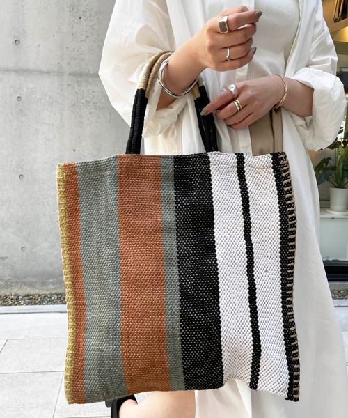 DISCOAT(ディスコート)の「【TARANGO/タランゴ】JUTE TOTE(トートバッグ・レディース・イエロー/ブラック/ブルー・FREE)」の3枚目の写真