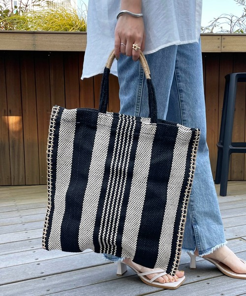 DISCOAT(ディスコート)の「【TARANGO/タランゴ】JUTE TOTE(トートバッグ・レディース・イエロー/ブラック/ブルー・FREE)」の14枚目の写真