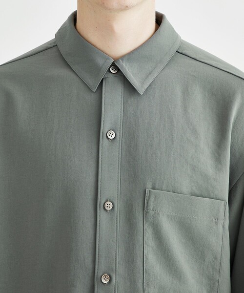 ATTACHMENT（アタッチメント）の「STUDIOUS別注 DROP SHOULDER REGULAR COLLAR L/S SH（シャツ/ブラウス・メンズ・ブラック/ダークグリーン/ライトグレー・1/2）」の8枚目の写真