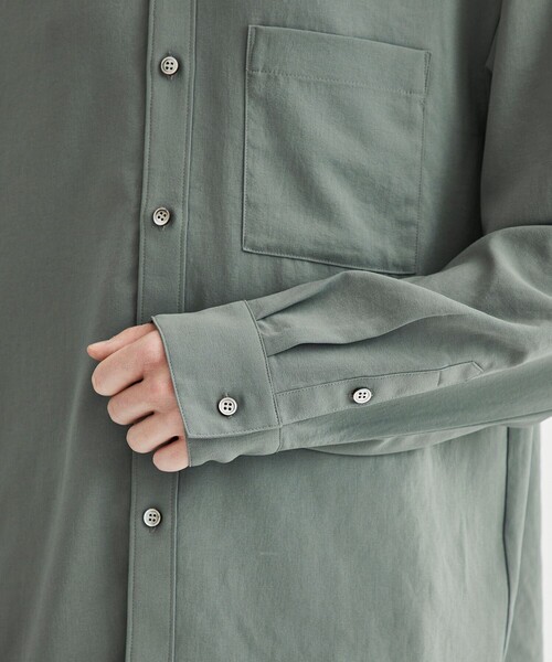 ATTACHMENT（アタッチメント）の「STUDIOUS別注 DROP SHOULDER REGULAR COLLAR L/S SH（シャツ/ブラウス・メンズ・ブラック/ダークグリーン/ライトグレー・1/2）」の10枚目の写真