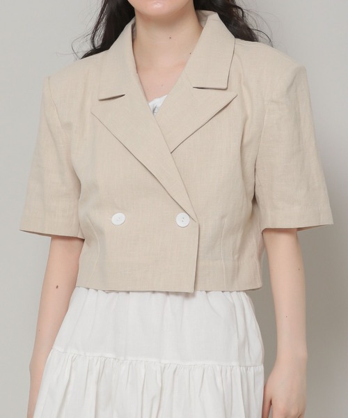 ALAND（エーランド）の「3.3Field Trip／ショルダーパッドジャケット 2295119（テーラードジャケット・レディース・ピンク/ベージュ・FREE）」の2枚目の写真