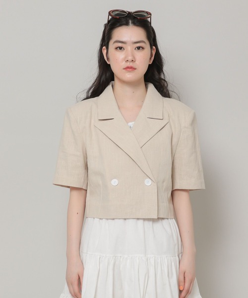 ALAND（エーランド）の「3.3Field Trip／ショルダーパッドジャケット 2295119（テーラードジャケット・レディース・ピンク/ベージュ・FREE）」の8枚目の写真