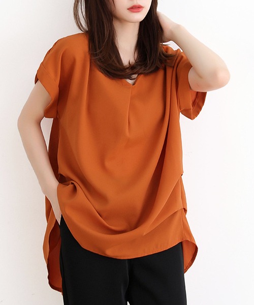 Amulet(アミュレット)の「バックプリーツチュニック(チュニック・レディース・ネイビー/オレンジ/グリーン・M/L)」の9枚目の写真