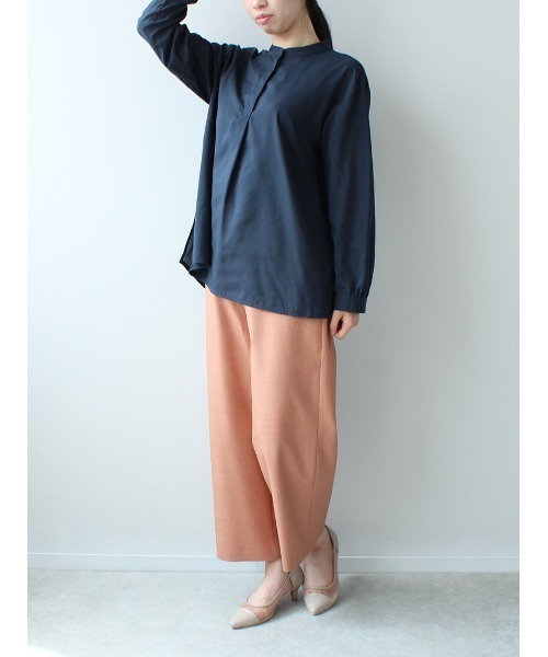 fleur by mint breeze(フルールバイミントブリーズ)の「【M~5L 大きいサイズ】スッキリ ワイド 麻調 クロプドパンツ(その他パンツ・レディース・オレンジ/ブラック/オフホワイト・5L/3L/4L/M/L/LL)」の11枚目の写真