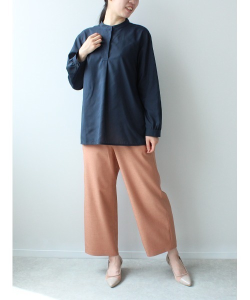 fleur by mint breeze(フルールバイミントブリーズ)の「【M~5L 大きいサイズ】スッキリ ワイド 麻調 クロプドパンツ(その他パンツ・レディース・オレンジ/ブラック/オフホワイト・5L/3L/4L/M/L/LL)」の12枚目の写真