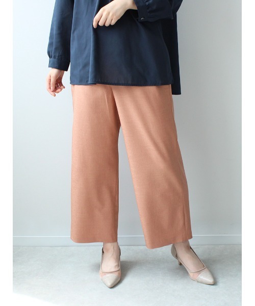 fleur by mint breeze(フルールバイミントブリーズ)の「【M~5L 大きいサイズ】スッキリ ワイド 麻調 クロプドパンツ(その他パンツ・レディース・オレンジ/ブラック/オフホワイト・5L/3L/4L/M/L/LL)」の9枚目の写真