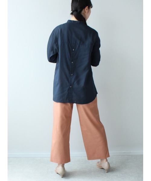 fleur by mint breeze(フルールバイミントブリーズ)の「【M~5L 大きいサイズ】スッキリ ワイド 麻調 クロプドパンツ(その他パンツ・レディース・オレンジ/ブラック/オフホワイト・5L/3L/4L/M/L/LL)」の16枚目の写真