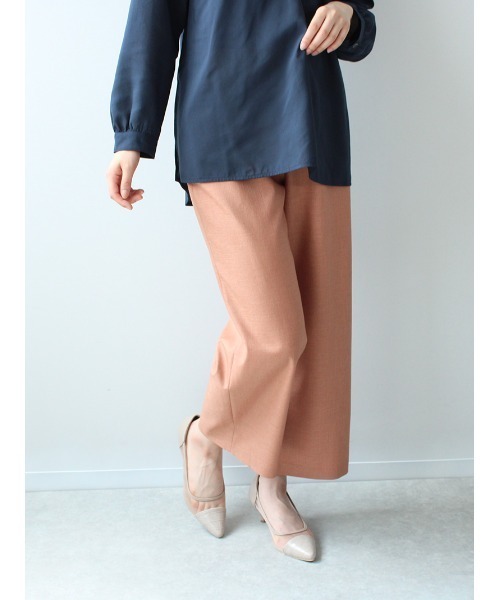 fleur by mint breeze(フルールバイミントブリーズ)の「【M~5L 大きいサイズ】スッキリ ワイド 麻調 クロプドパンツ(その他パンツ・レディース・オレンジ/ブラック/オフホワイト・5L/3L/4L/M/L/LL)」の10枚目の写真