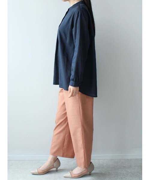 fleur by mint breeze(フルールバイミントブリーズ)の「【M~5L 大きいサイズ】スッキリ ワイド 麻調 クロプドパンツ(その他パンツ・レディース・オレンジ/ブラック/オフホワイト・5L/3L/4L/M/L/LL)」の15枚目の写真