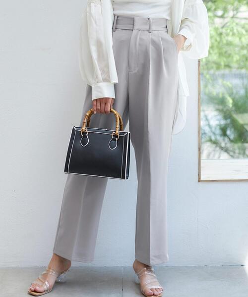 INGNI（イング）の「ハイウエストタック／パンツ（その他パンツ・レディース・ブラック/グリーン/アイボリー/モカ/ピンク/グレー・FREE）」の4枚目の写真