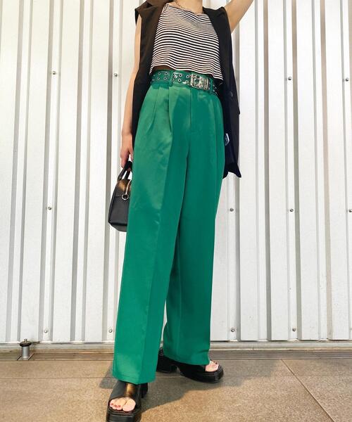 INGNI（イング）の「ハイウエストタック／パンツ（その他パンツ・レディース・ブラック/グリーン/アイボリー/モカ/ピンク/グレー・FREE）」の9枚目の写真