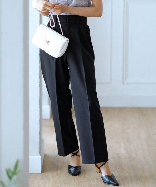 INGNI（イング）の「ハイウエストタック／パンツ（その他パンツ・レディース・ブラック/グリーン/アイボリー/モカ/ピンク/グレー・FREE）」の3枚目の写真