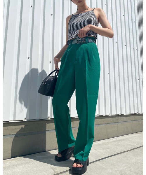 INGNI（イング）の「ハイウエストタック／パンツ（その他パンツ・レディース・ブラック/グリーン/アイボリー/モカ/ピンク/グレー・FREE）」の21枚目の写真