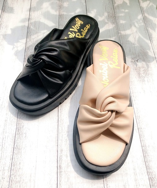 Noubel Voug Relax（ヌーベルヴォーグリラックス）の「ツイストデザインサンダル（サンダル・レディース・ホワイト/ベージュ/ブラック・LL/3L/L/M/S）」の22枚目の写真