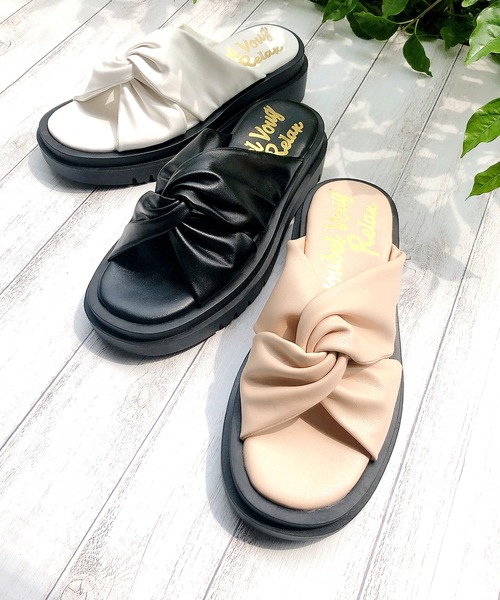 Noubel Voug Relax（ヌーベルヴォーグリラックス）の「ツイストデザインサンダル（サンダル・レディース・ホワイト/ベージュ/ブラック・LL/3L/L/M/S）」の12枚目の写真