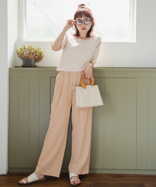 Crisp（クリスプ）の「チェックイージーパンツ（その他パンツ・レディース・ベージュ/グリーン・FREE）」の3枚目の写真