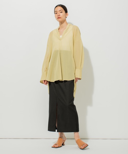 N.O.R.C（ノーク）の「ストレッチシガレットスカート（スカート・レディース・ライトグレー/ブラック・S/M）」の4枚目の写真