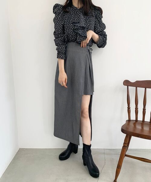 MAJESTIC LEGON（マジェスティックレゴン）の「Ladyスリットプリーツスカート（スカート・レディース・ブラウン/グレー/ブラック・MEDIUM）」の12枚目の写真
