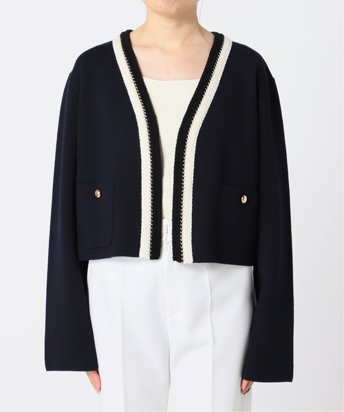 Noble（ノーブル）の「配色トリミングミラノリブショートジャケット