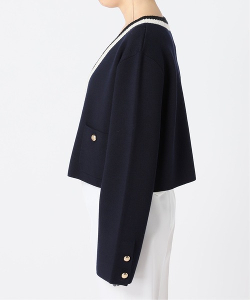 Noble（ノーブル）の「配色トリミングミラノリブショートジャケット