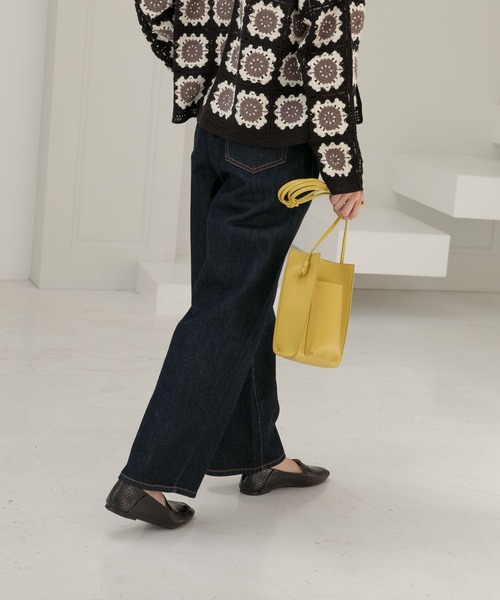 GLOBAL WORK（グローバルワーク）の「GOODデニムハイウエストワイドパンツ/298550（デニムパンツ・レディース・ネイビー/ブルー/オフホワイト・SMALL/MEDIUM/LARGE）」の8枚目の写真