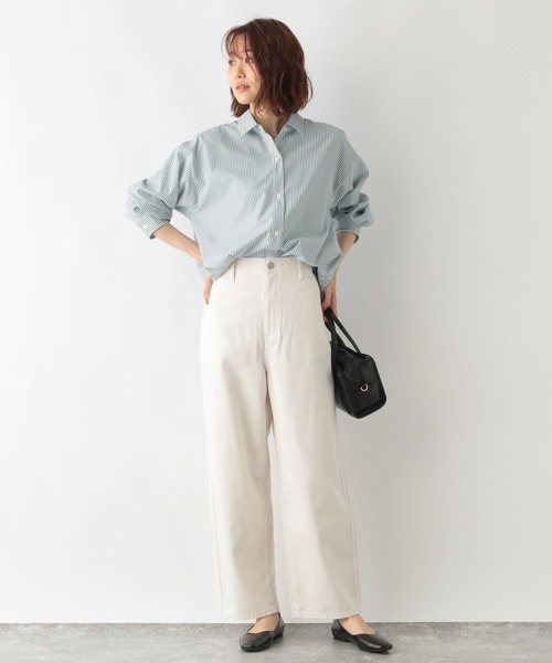 GLOBAL WORK（グローバルワーク）の「GOODデニムハイウエストワイドパンツ/298550（デニムパンツ・レディース・ネイビー/ブルー/オフホワイト・SMALL/MEDIUM/LARGE）」の18枚目の写真