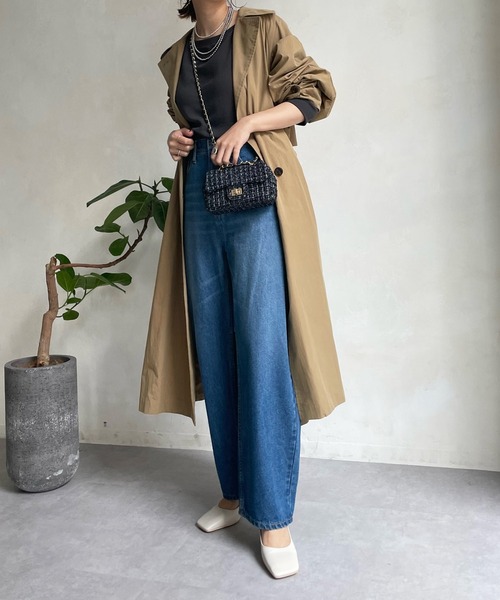 DouDou（ドゥドゥ）の「袖ボリュームトレンチコート（トレンチコート・レディース・ブラック/ベージュ・FREE）」の3枚目の写真