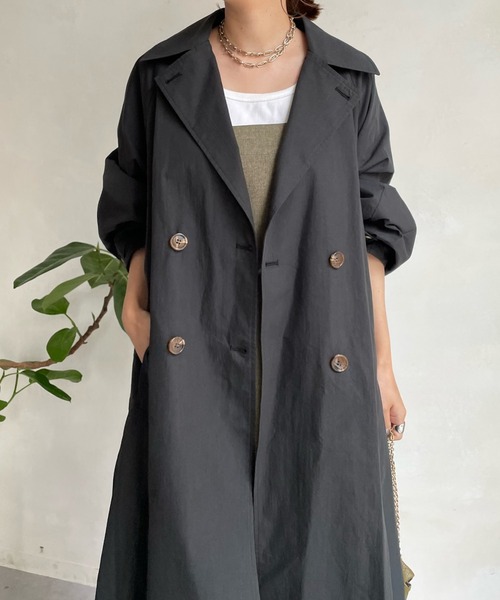 DouDou（ドゥドゥ）の「袖ボリュームトレンチコート（トレンチコート・レディース・ブラック/ベージュ・FREE）」の15枚目の写真