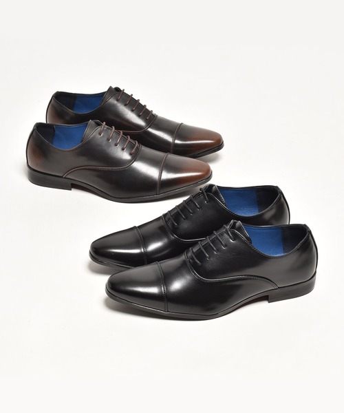 MM/ONE（エムエムワン）の「ストレートチップ ビジネスシューズ / 内羽根（ドレスシューズ・メンズ・ダークブラウン/ブラック・44/41/42/43/45/40）」の3枚目の写真